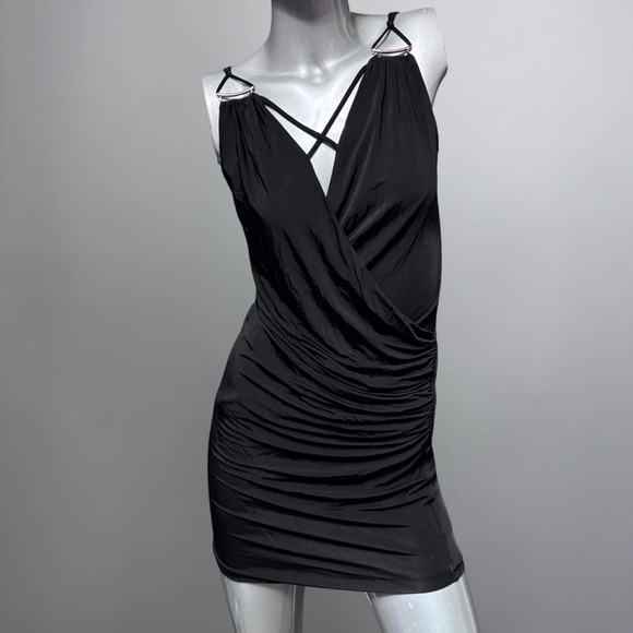 ❌SOLD❌Marciano Vintage Y2K Clubbing Party Cross-Over Black Dress - Picture 2 of 5